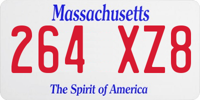 MA license plate 264XZ8