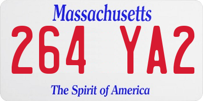 MA license plate 264YA2