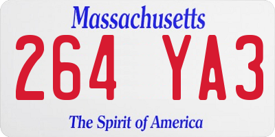 MA license plate 264YA3