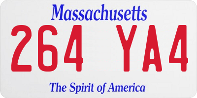 MA license plate 264YA4