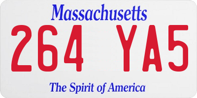 MA license plate 264YA5