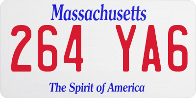 MA license plate 264YA6