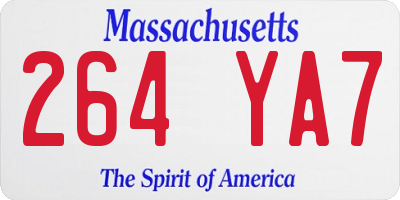 MA license plate 264YA7