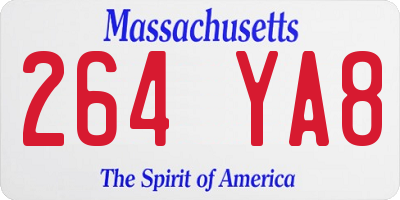 MA license plate 264YA8