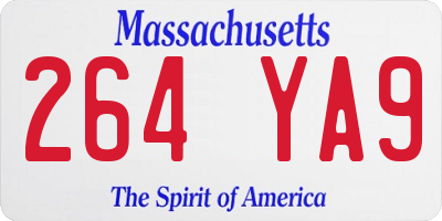 MA license plate 264YA9