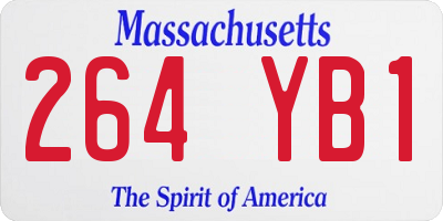 MA license plate 264YB1