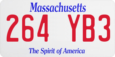 MA license plate 264YB3