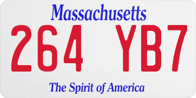 MA license plate 264YB7