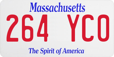 MA license plate 264YC0