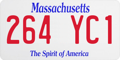 MA license plate 264YC1
