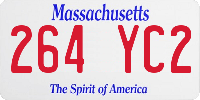 MA license plate 264YC2