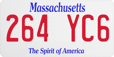 MA license plate 264YC6