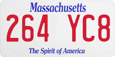MA license plate 264YC8