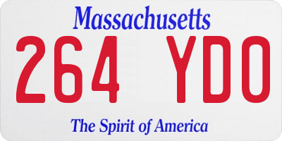 MA license plate 264YD0
