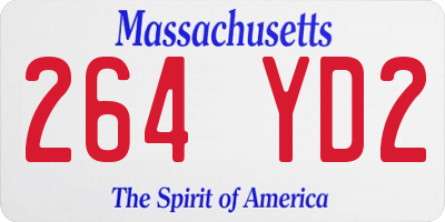 MA license plate 264YD2