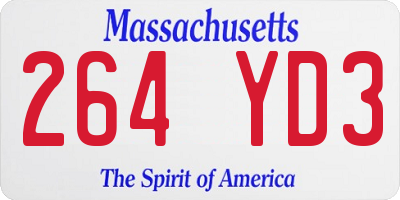 MA license plate 264YD3