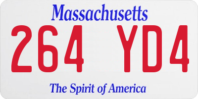 MA license plate 264YD4