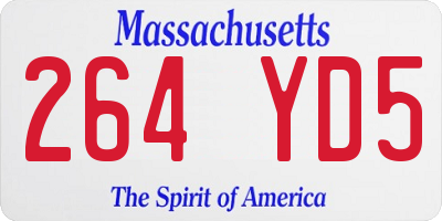MA license plate 264YD5