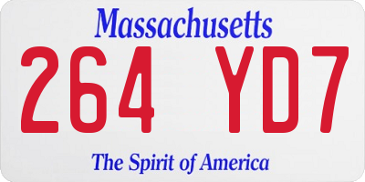 MA license plate 264YD7