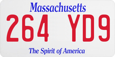 MA license plate 264YD9