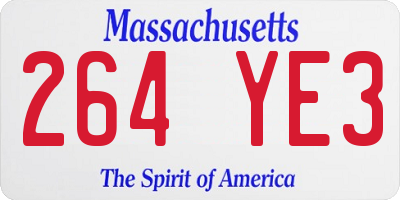 MA license plate 264YE3