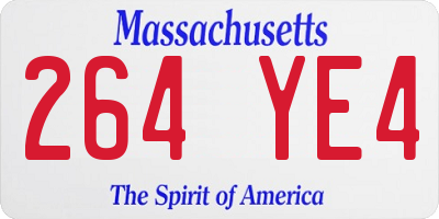 MA license plate 264YE4