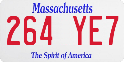 MA license plate 264YE7