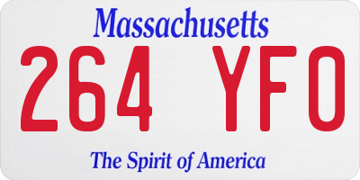 MA license plate 264YF0