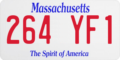 MA license plate 264YF1