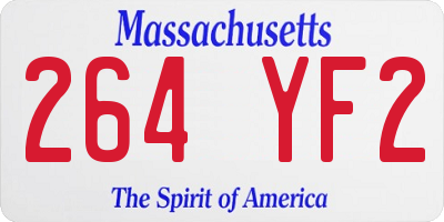 MA license plate 264YF2