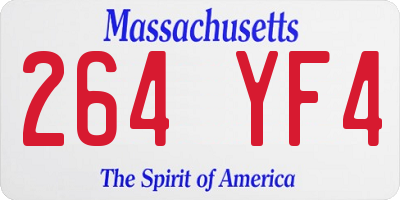 MA license plate 264YF4