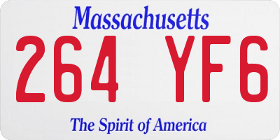 MA license plate 264YF6