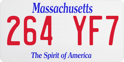 MA license plate 264YF7