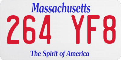 MA license plate 264YF8