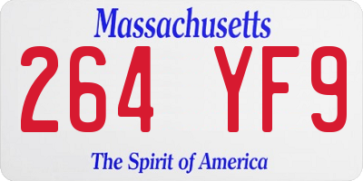 MA license plate 264YF9