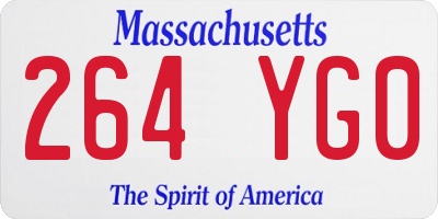 MA license plate 264YG0