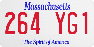 MA license plate 264YG1