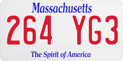 MA license plate 264YG3