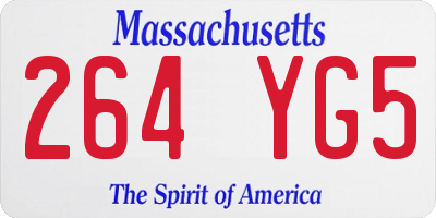 MA license plate 264YG5
