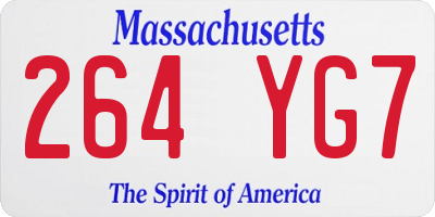 MA license plate 264YG7
