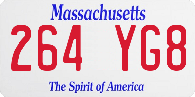 MA license plate 264YG8