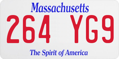 MA license plate 264YG9