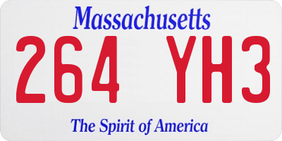 MA license plate 264YH3
