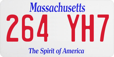 MA license plate 264YH7