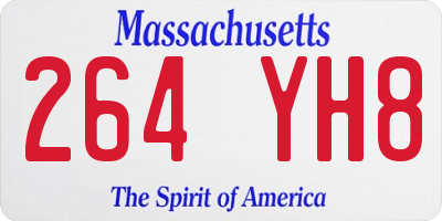 MA license plate 264YH8