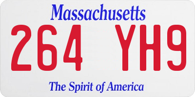 MA license plate 264YH9