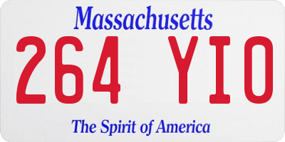 MA license plate 264YI0