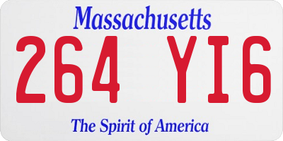 MA license plate 264YI6