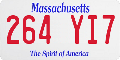 MA license plate 264YI7