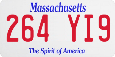 MA license plate 264YI9